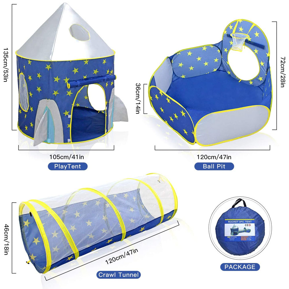 3-piece Play Tent Set Children's play tent capsule yurt