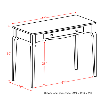 ACME Alsen Writing Desk, Red Finish 93020