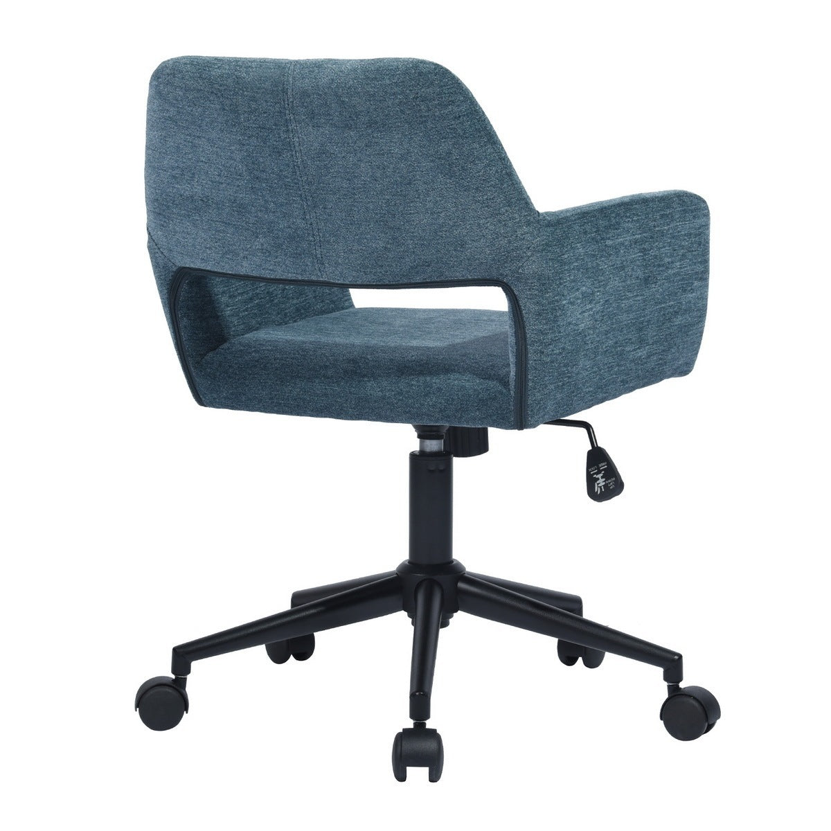 Fabric Upholstered Adjustable Swivel Office Chair, Blue