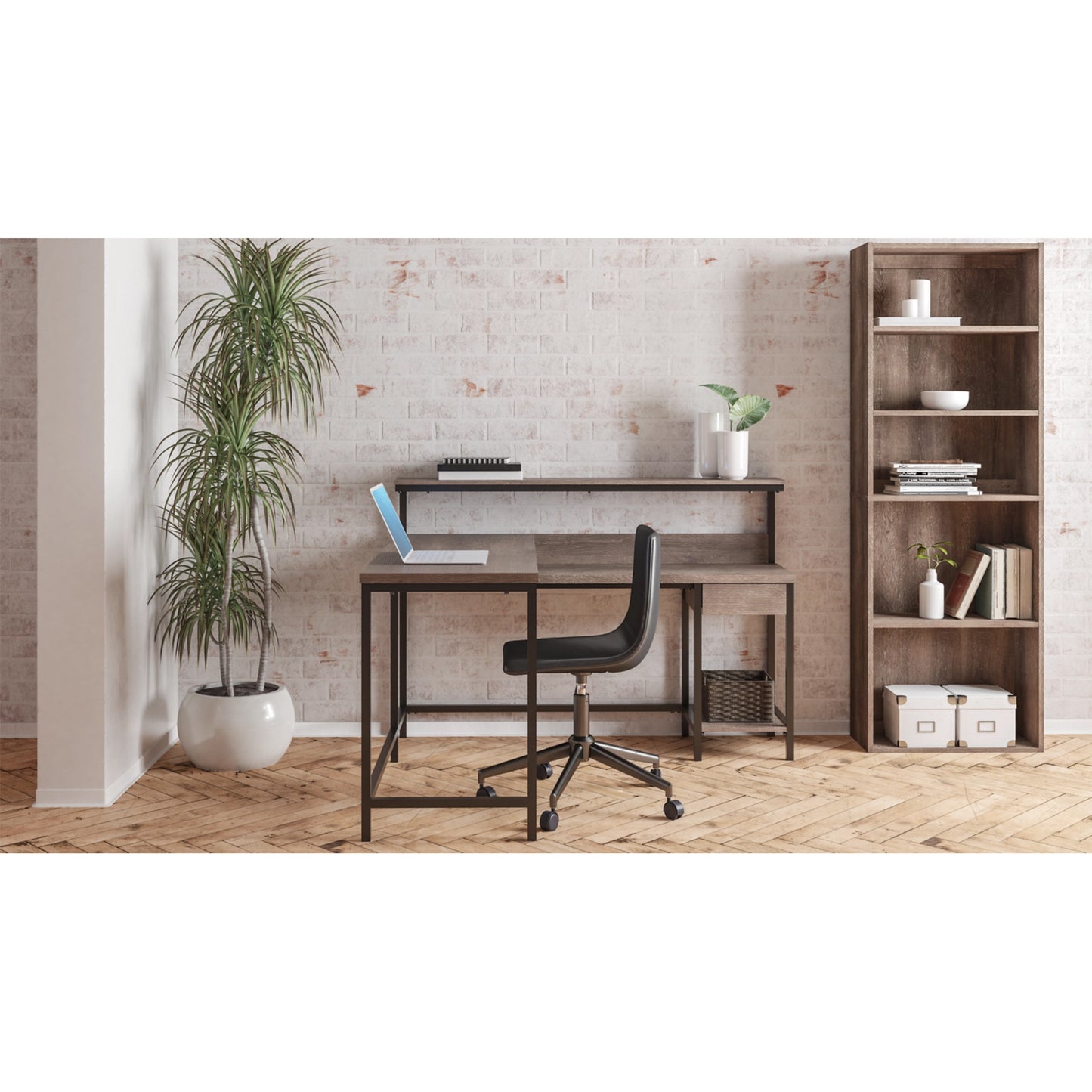 Ashley Arlenbry Contemporary Home Office L-Desk with Storage H275-24