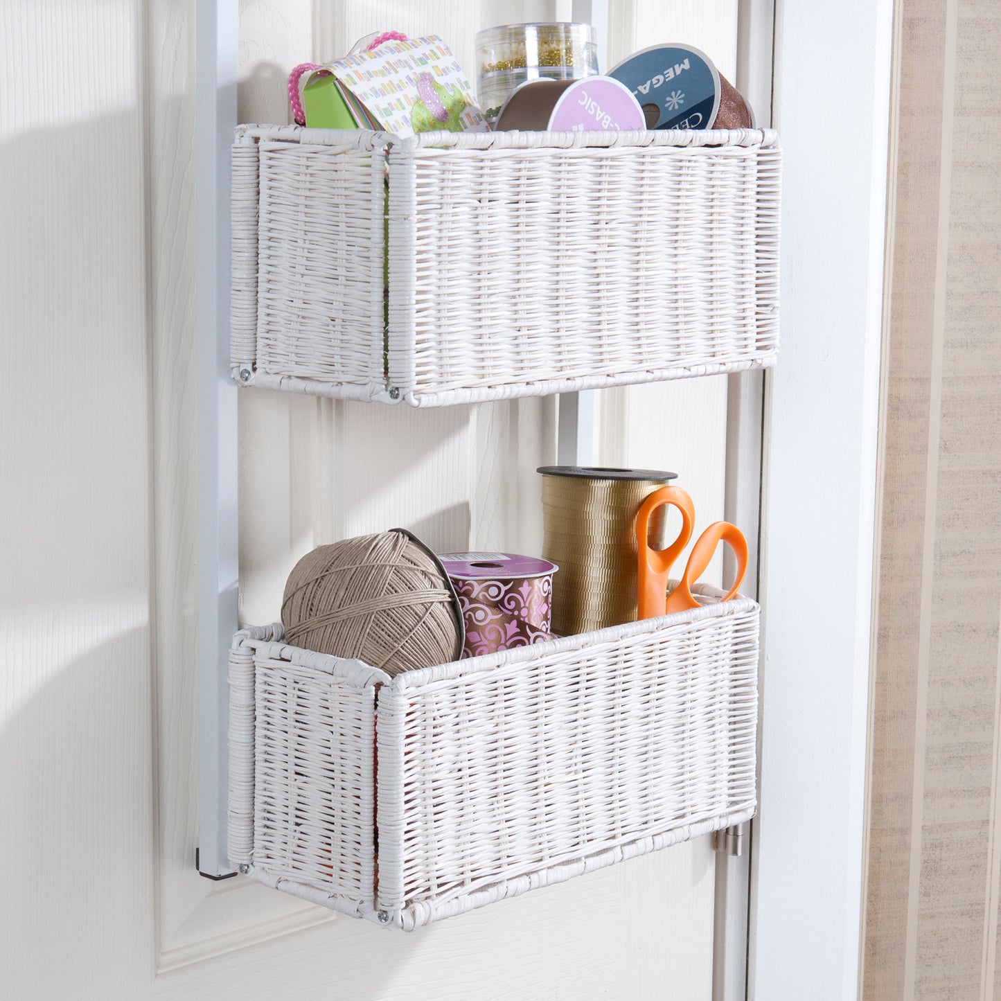 Cortovo Over-The-Door 3-Tier Basket Storage - White