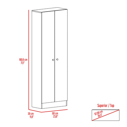 Buxton Rectangle 2-Door Storage Tall Cabinet Carbon Espresso and Black Wengue