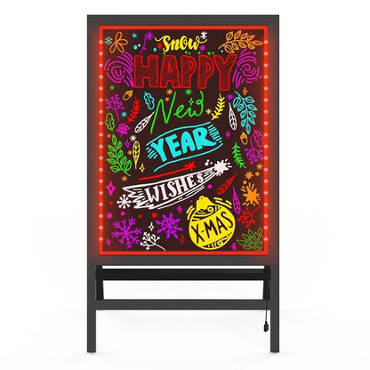 LED Message Sign Board- Erasable Writing Drawing Neon Sign with 8 Colorful Markers - Perfect for Children, Back to School, Home, Office, Restaurants, Bar, Holiday Celebration Gift,Various Size