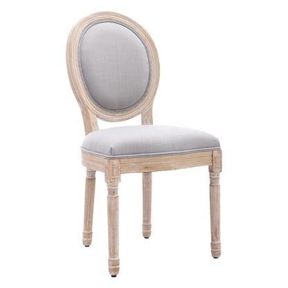 HengMing Upholstered Fabrice French Dining  Chair with rubber legs,Set of 2