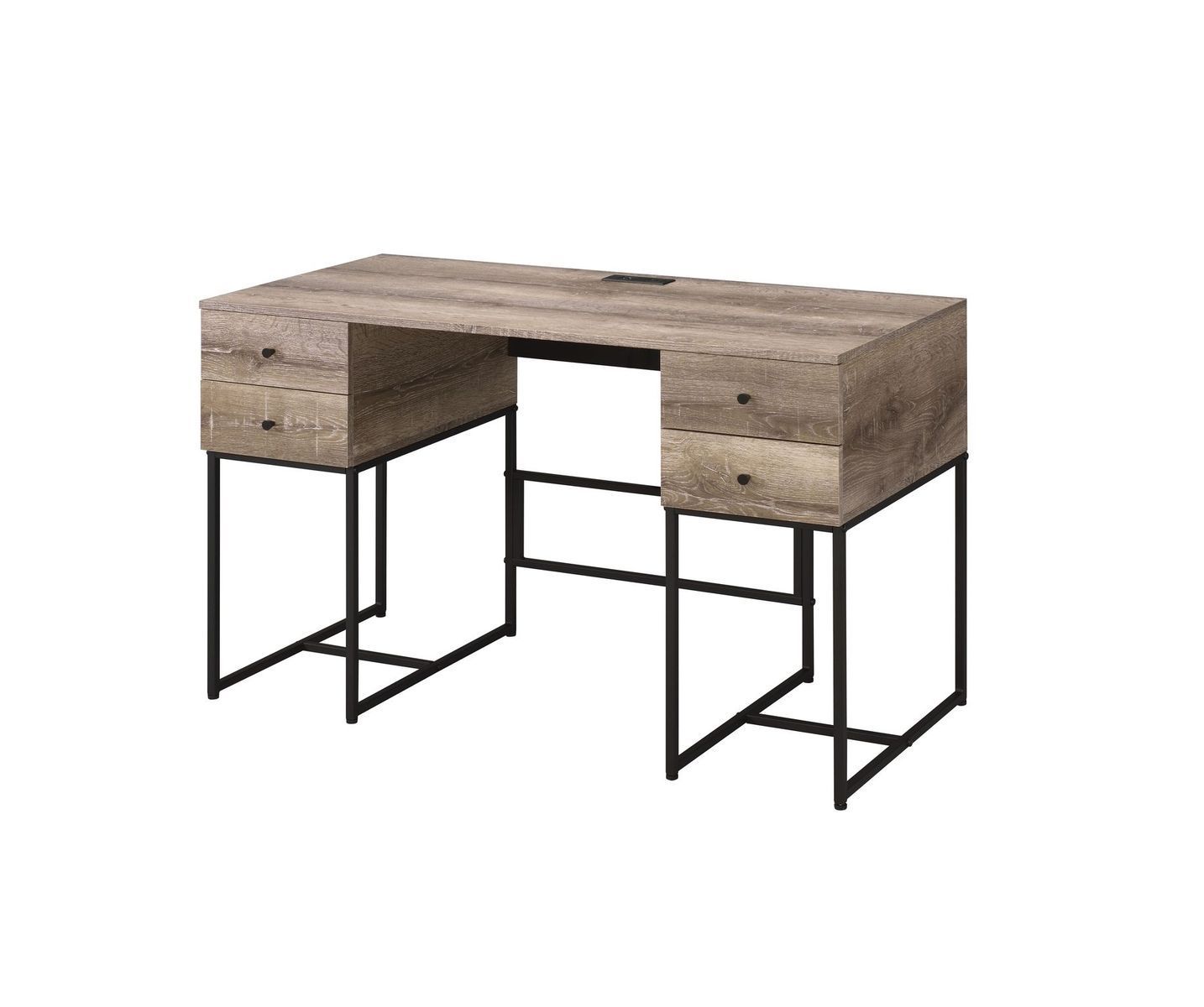 ACME Desirre Desk, Rustic Oak & Black 92640