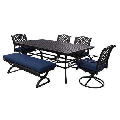 Rectangular 6 - Person 86" Long Dining Set with Cushions