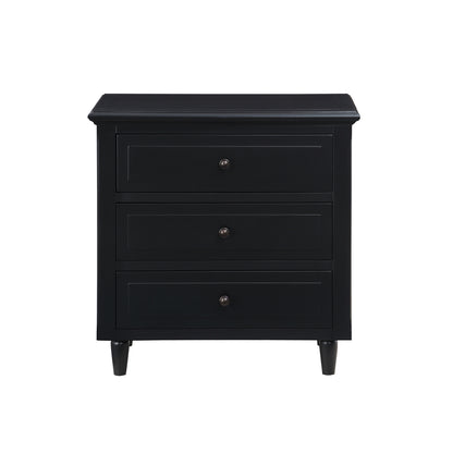 U_STYLE 3-Drawer Nightstand Storage Wood Cabinet