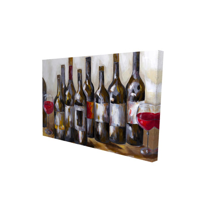 Red wine bottles - 12x18 Print on canvas