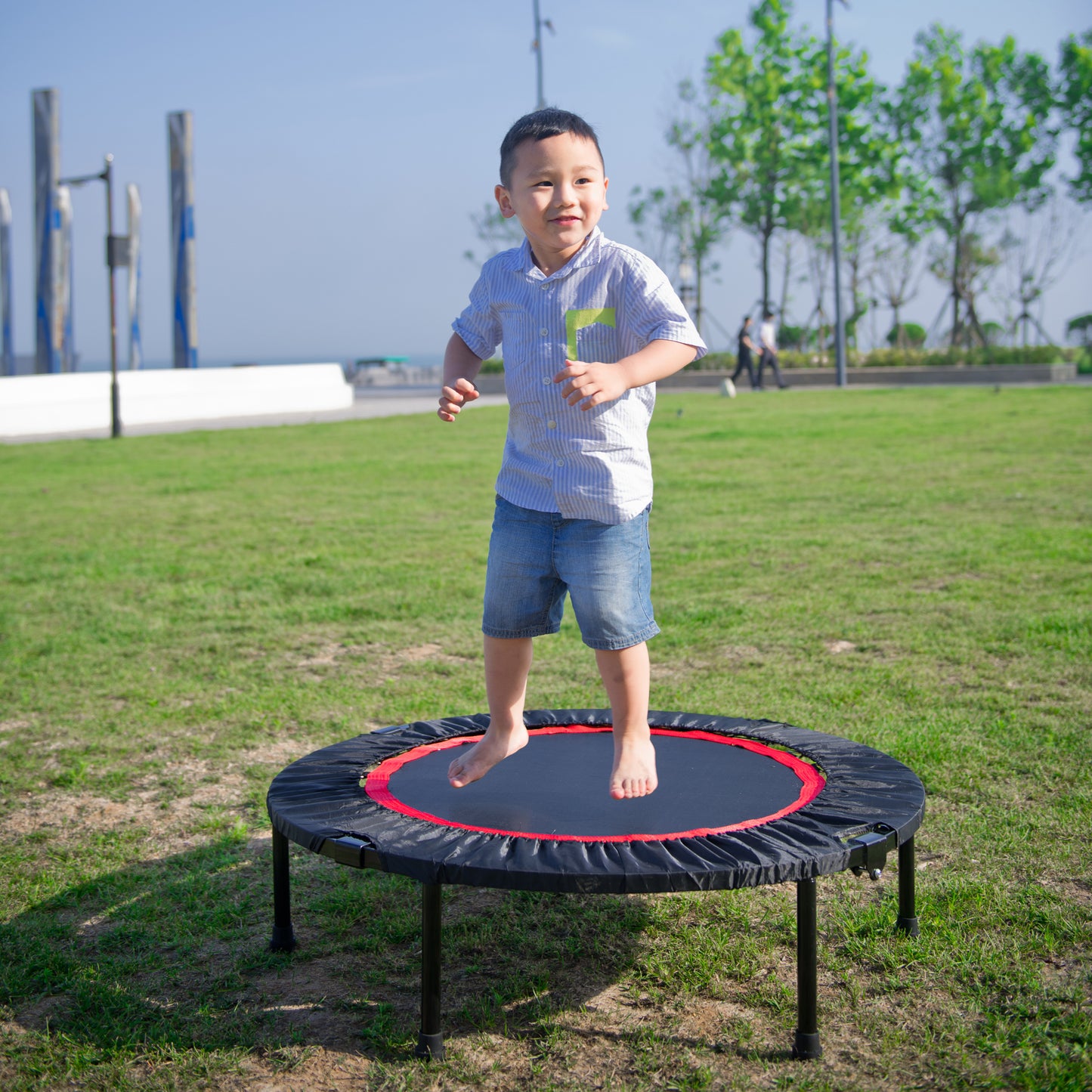 40 Inch Mini Exercise Trampoline for Adults or Kids - Indoor Fitness Rebounder Trampoline with Safety Pad | Max