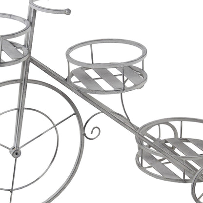 3 Tier Industrial Style Bicycle Design Metal Planter, Washed White