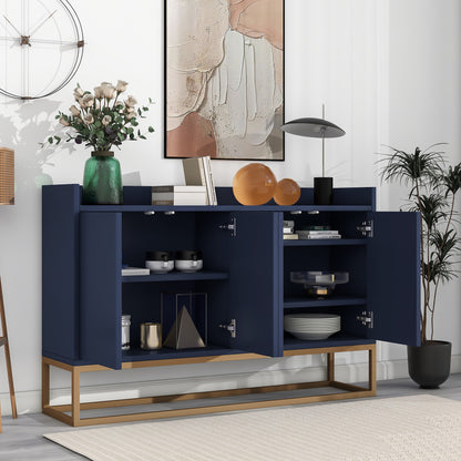 TREXM Modern Sideboard Elegant Buffet Cabinet with Large Storage Space for Dining Room, Entryway (Navy)