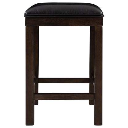 TOPMAX 4-Piece Counter Height Table Set with Socket and Leather Padded Stools, Espresso