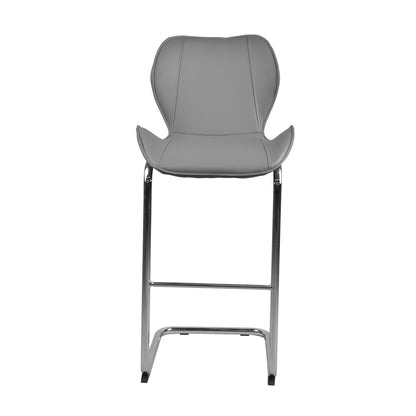 Bar chair modern design for dining and kitchen barstool with metal legs set of 4 (Grey)