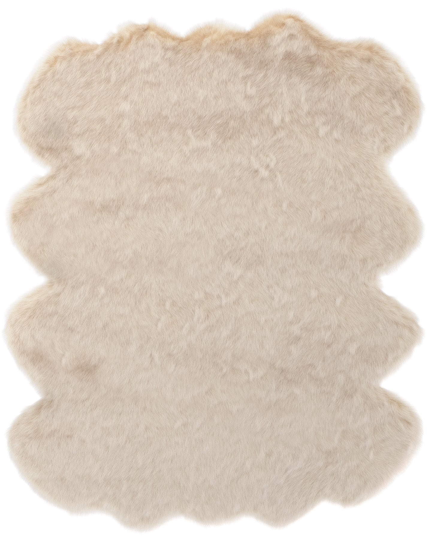 Beige Faux Fur Area Rug 2x3