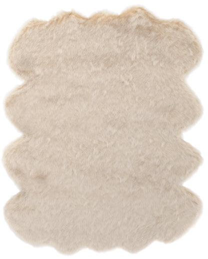 Beige Faux Fur Area Rug 2x3