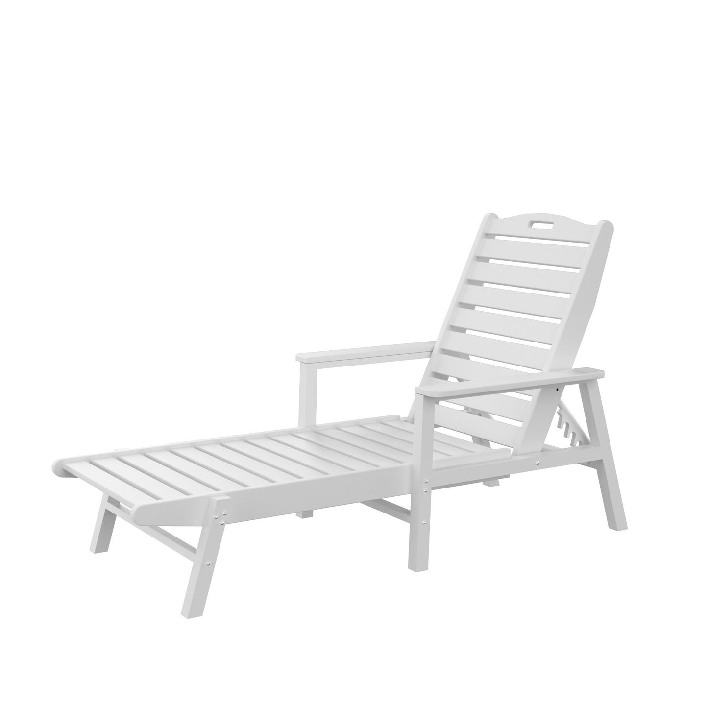 Poor Chaise Lounge Chair HDPE Adirondack Chair for Indoor and Outdoor All Weather Waterproof , White