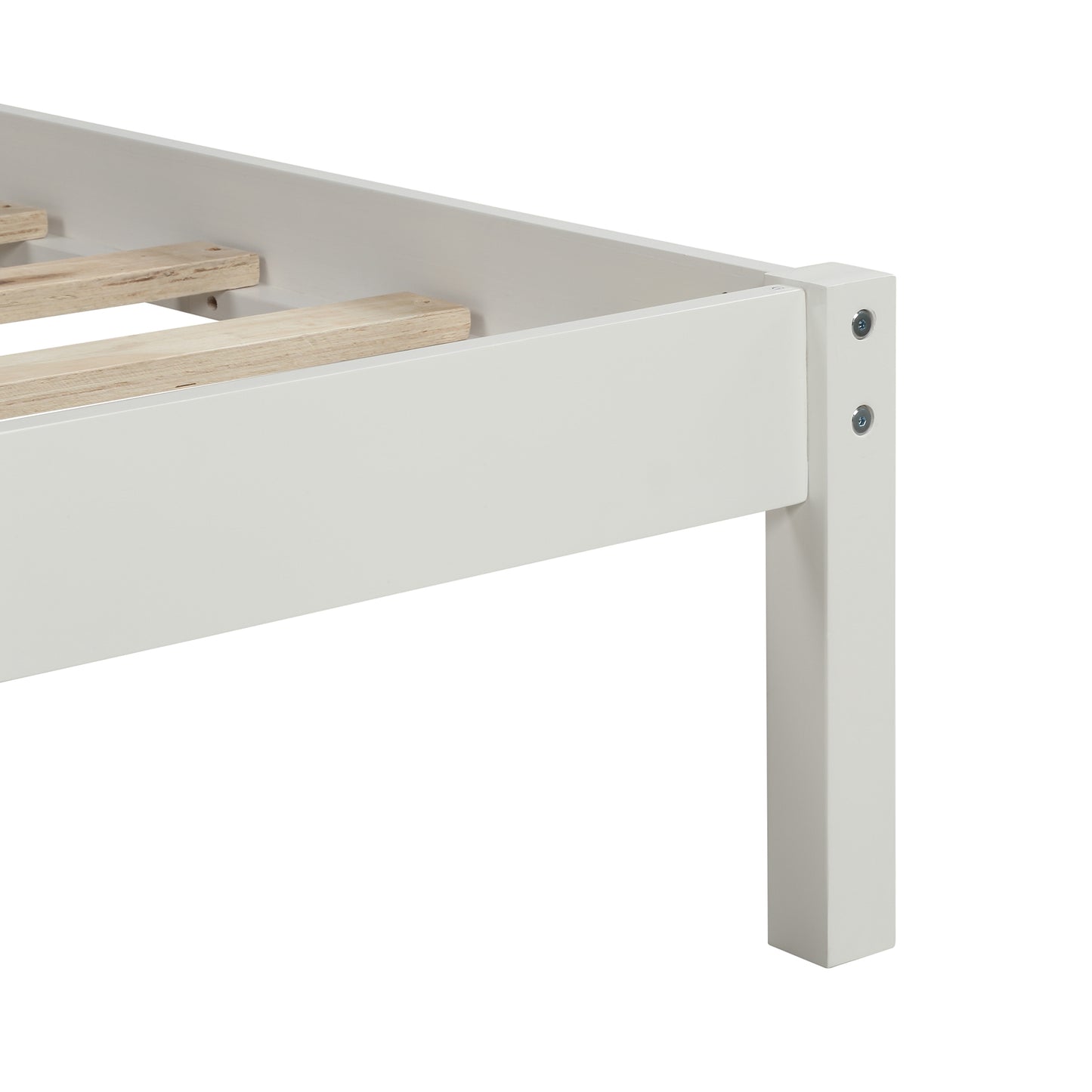 Platform Bed Frame with Headboard , Wood Slat Support , No Box Spring Needed ,Queen,White(OLD SKU:WF191420AAK)