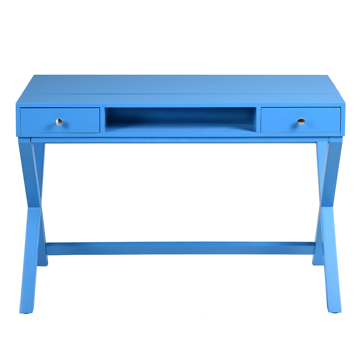 Lift Desk with 2 Drawer Storage, Computer Desk with Lift Table Top, Adjustable Height Table for Home Office, Living Room,BLUE