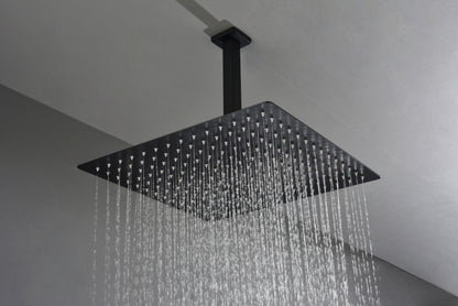 Matte Black  Bathroom Luxury Combo Set Ceiling Mounted Rainfall