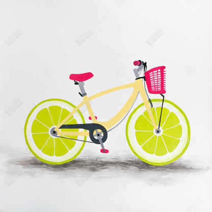 Lime wheel bike - 32x32 Print on canvas