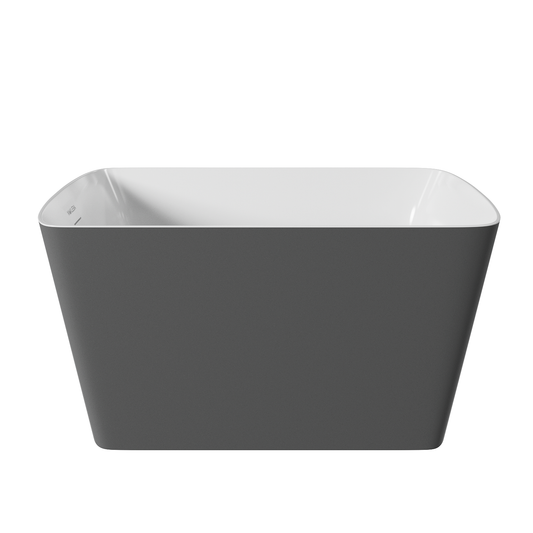 47" 100% Acrylic Freestanding Bathtub，Contemporary Soaking Tub，Matte Gray bathtub