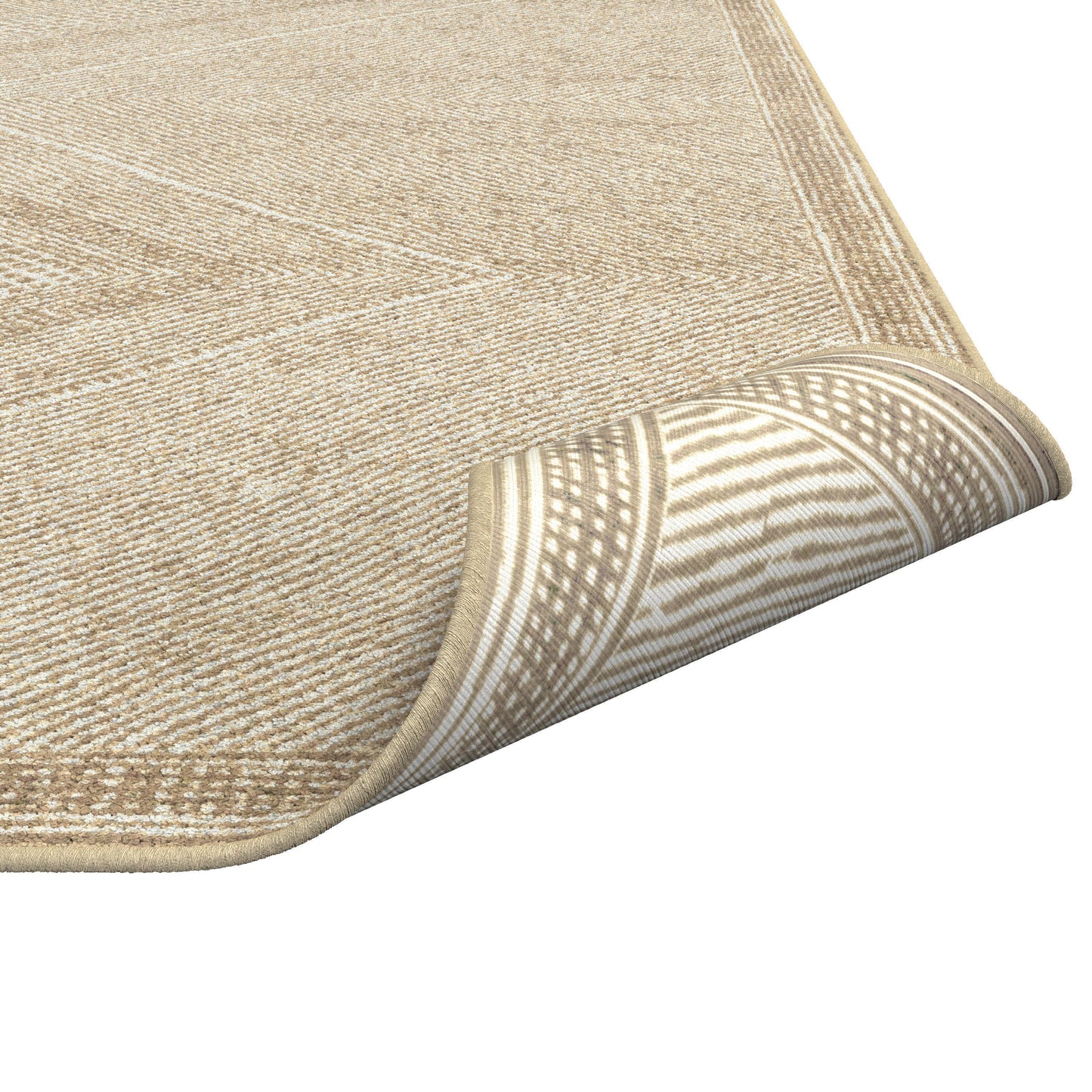 Benzara Beige and White Viscose Area Rug 8x10