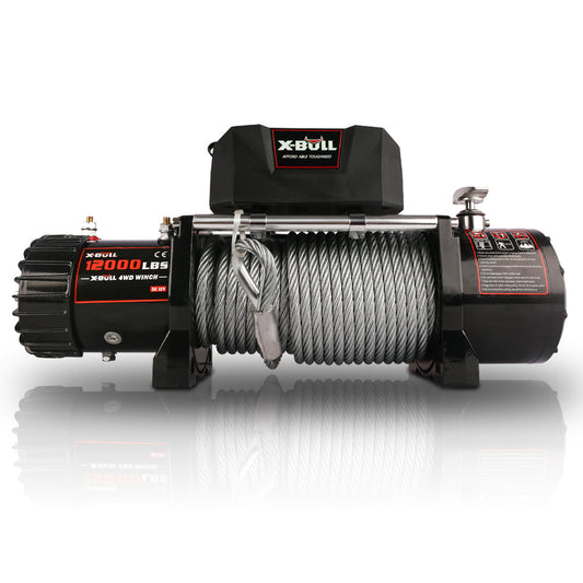 X-BULL Electric Winch 12000 LBS Steel Cable Wireless Remote Crystal Film