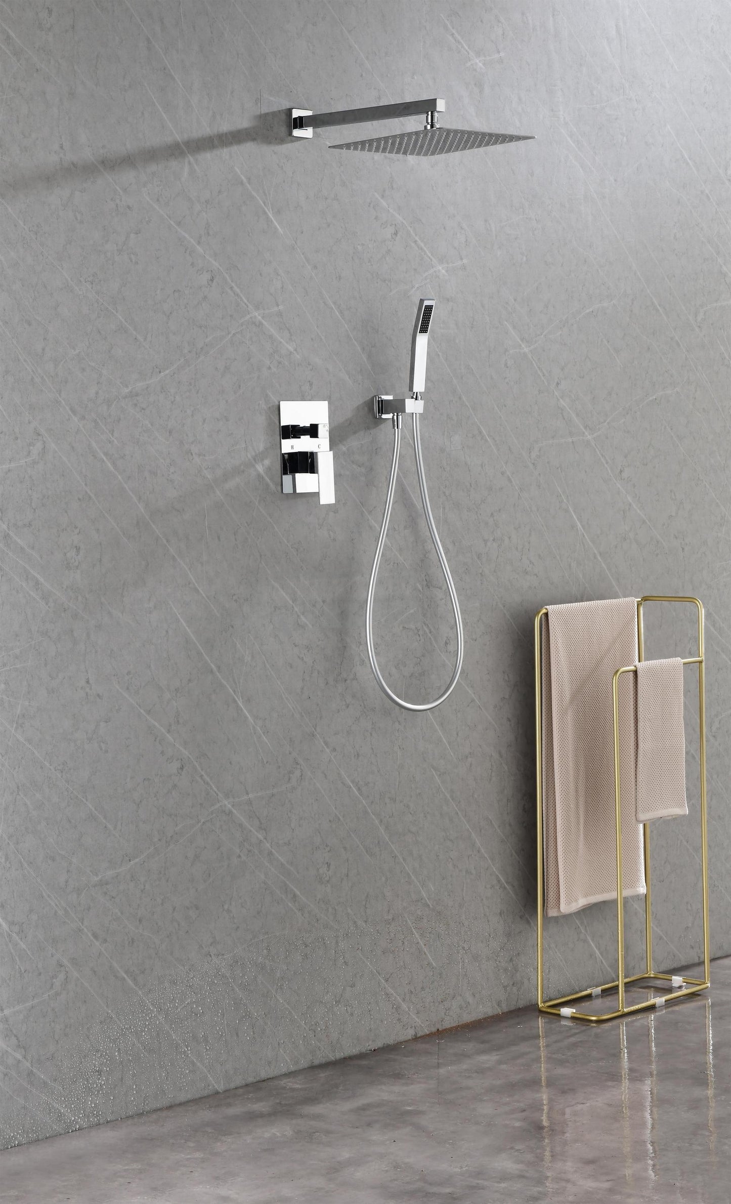 Shower Set System Bathroom Luxury Rain Mixer Shower Combo Set Wall Mounted Rainfall Shower Head Faucet