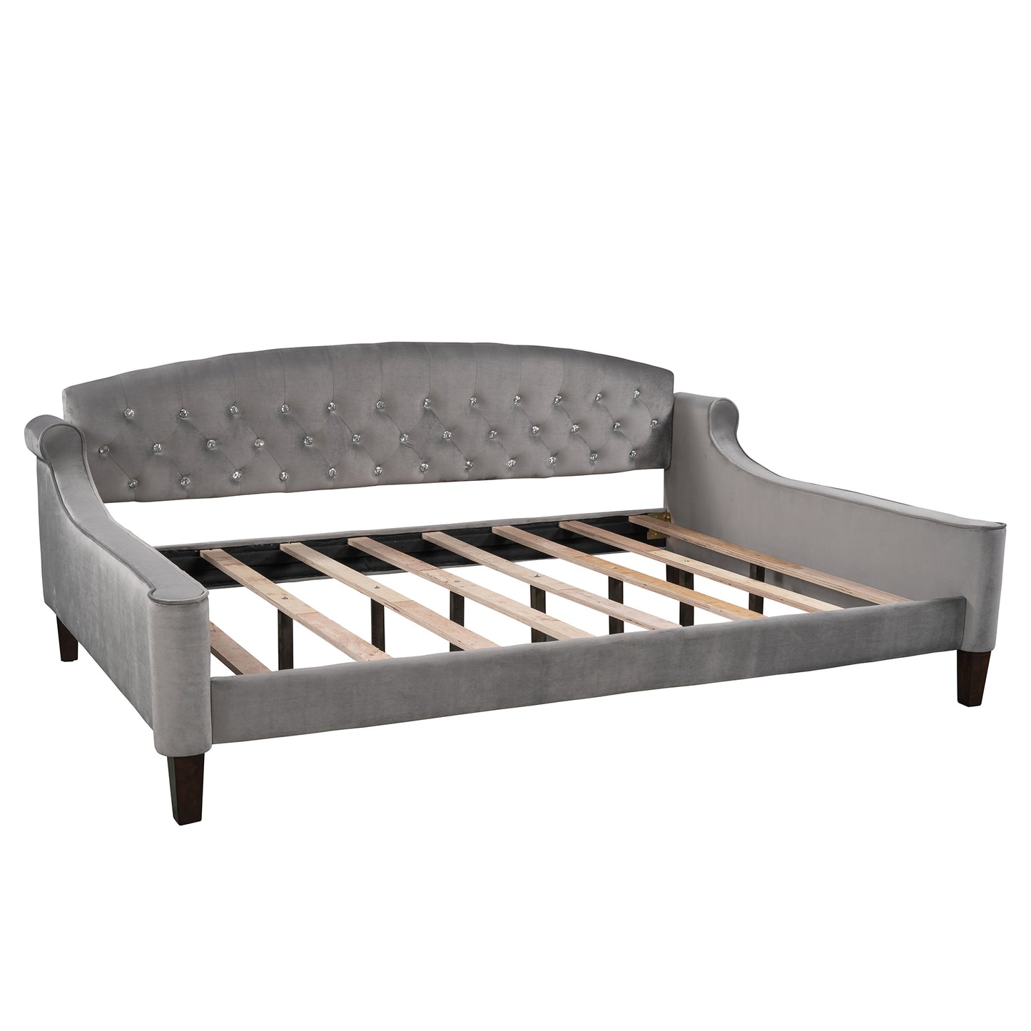 Modern Luxury Tufted Button Daybed,Full,Gray