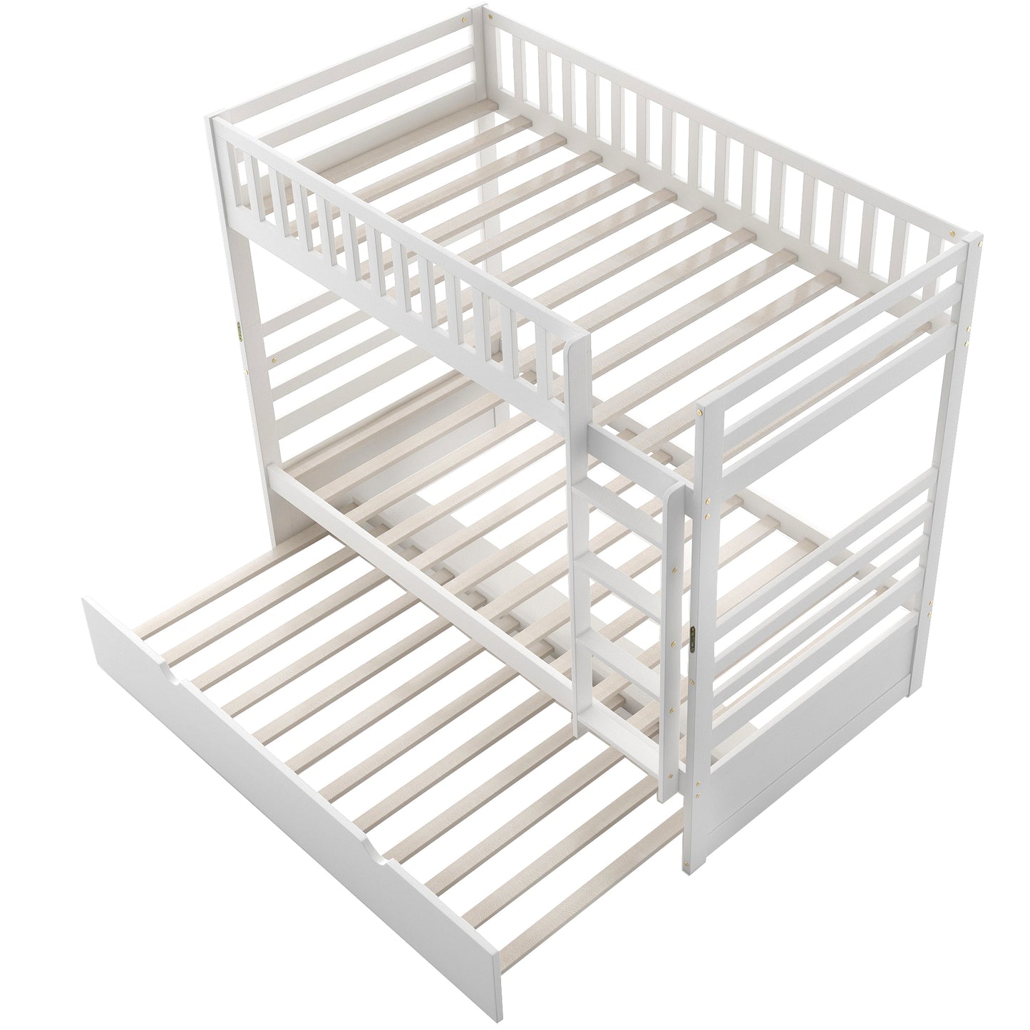 Orisfur. Twin Bunk Beds for Kids with Safety Rail and Movable Trundle bed