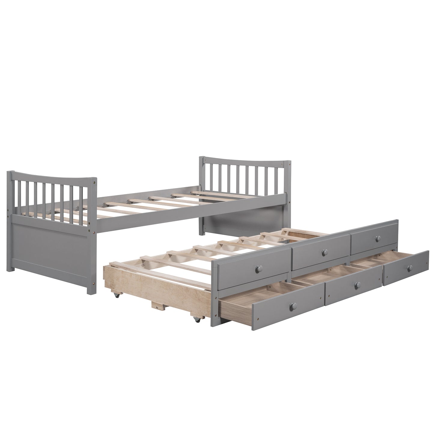 Daybed with Trundle and Drawers, Twin Size, Gray(OLD SKU: LP0000141EAA)