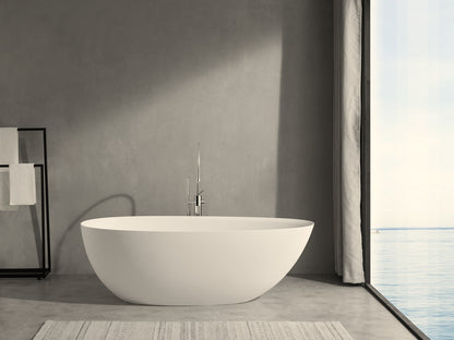 67'' x 33.5'' Freestanding Bathtoom Soaking Artificial Stone  Solid Surface Bathtub 1700MM