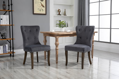 TOPMAX Dining Chair Tufted Armless Chair Upholstered Accent Chair, Set of 4 (Grey)