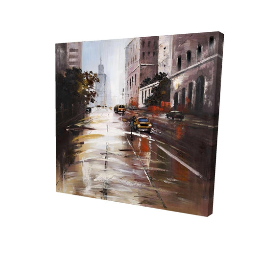 Morning street scene - 08x08 Print on canvas