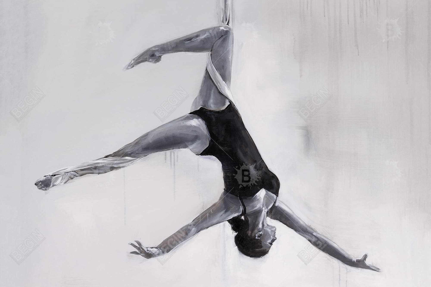 Dancer on aerial silks - 12x18 Print on canvas