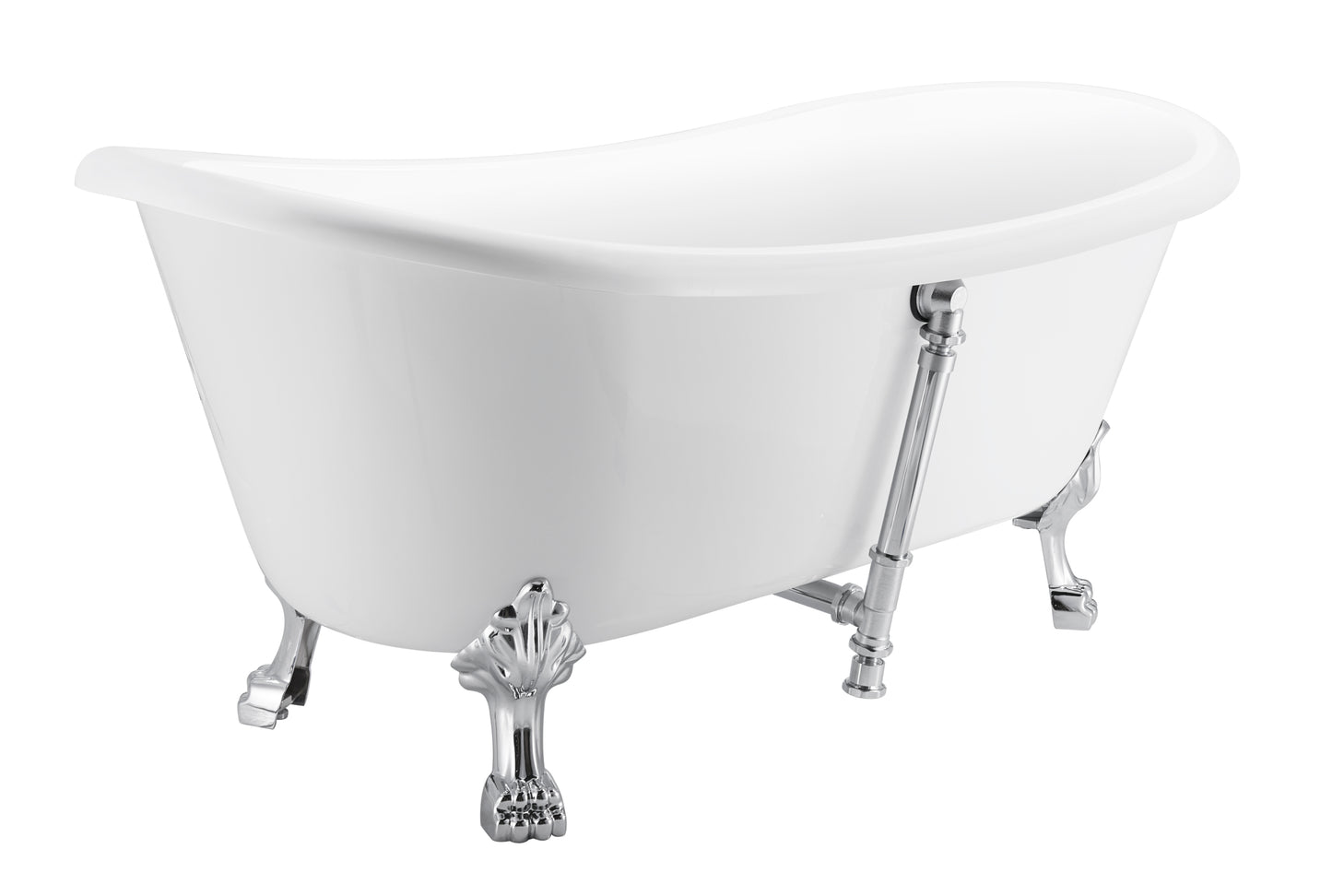 67" 100% Acrylic Freestanding Bathtub，Contemporary Soaking Tub，white bathtub