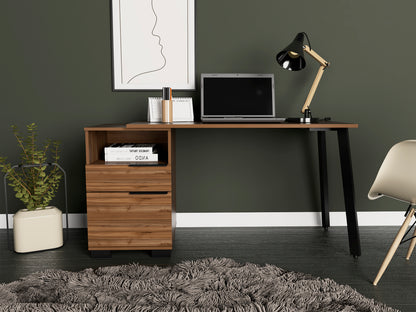 Andover Writing Desk with Built-in Cabinet Mahogany