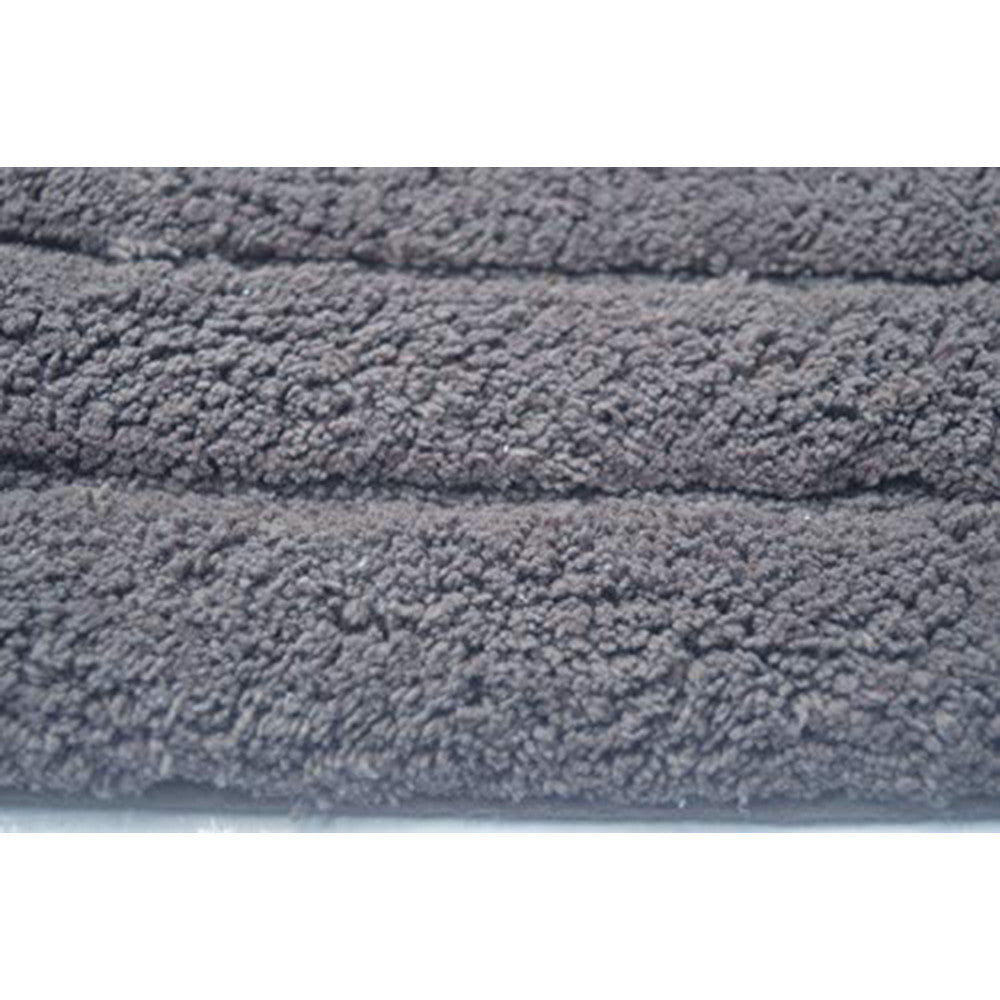 34, 24 Inch Rectangular Cotton Washable Bath Rug, Set of 2, Platinum Gray