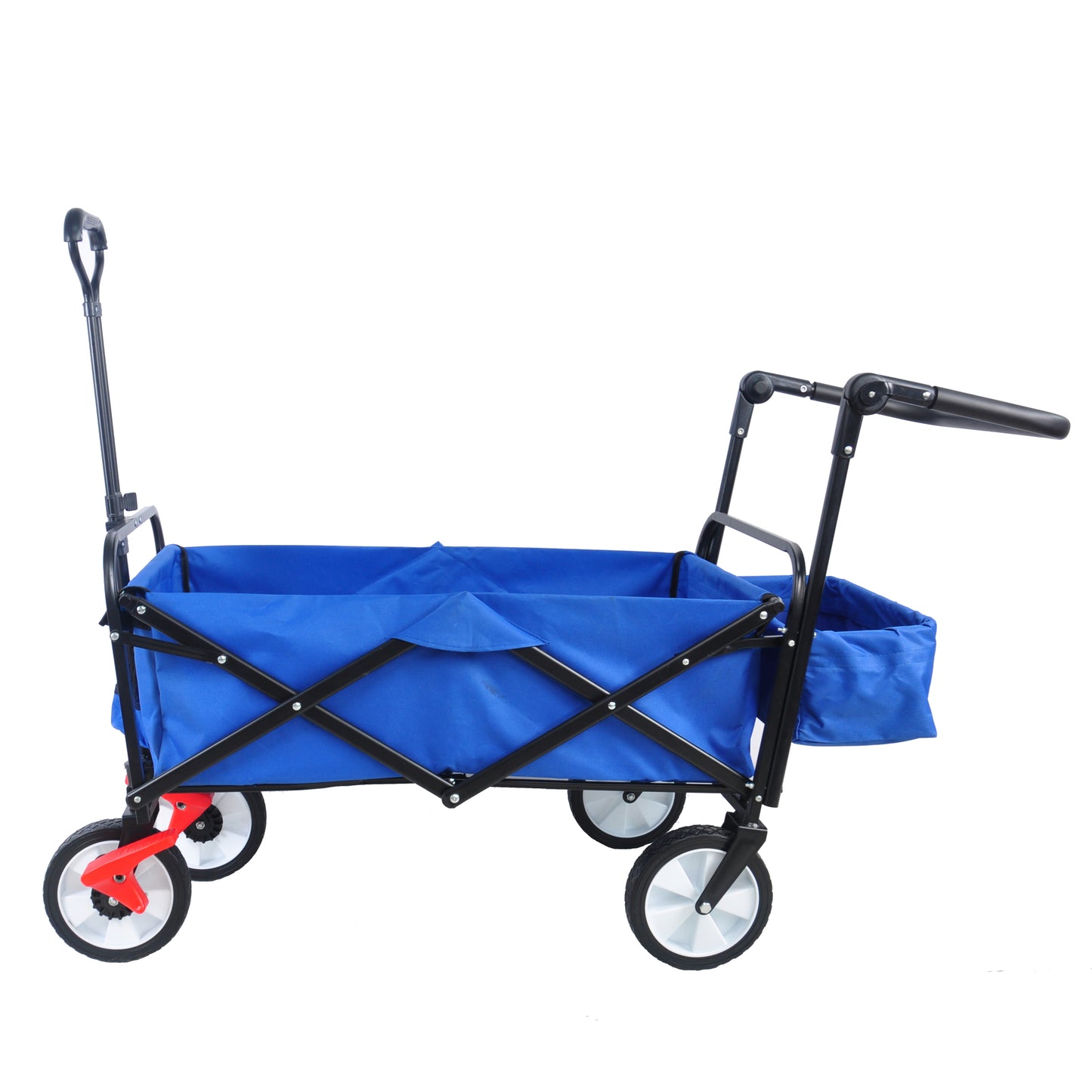 folding wagon Collapsible Outdoor Utility Wagon, Heavy Duty Folding Garden Portable Hand Cart, Drink Holder, Adjustable Handles