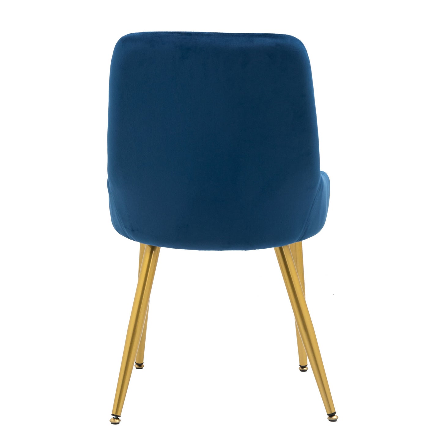 Dining Chairs Set of 2 Upholstered Mid-Century Modern Velvet Accent Desk Chair with Gold Legs for Kitchen Living Room Blue