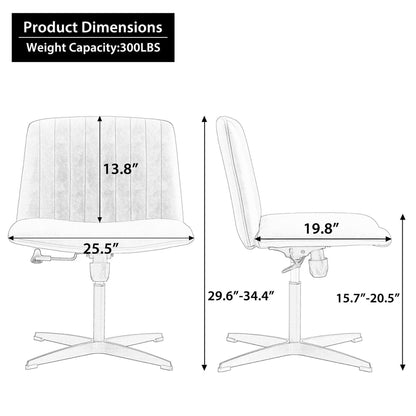 Black High Grade Pu Material. Home Computer Chair Office Chair Adjustable 360 ° Swivel Cushion Chair With Black Foot Swivel Chair Makeup Chair Study Desk Chair. No Wheels