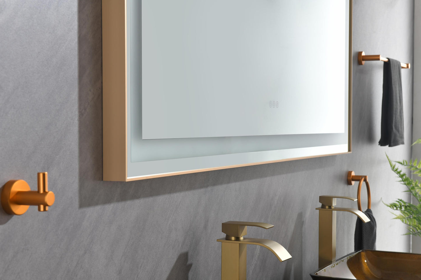 60*36 LED Lighted Bathroom Wall Mounted Mirror with High Lumen+Anti-Fog Separately Control