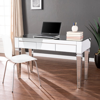 Darien Mirrored Desk - Glam - Silver