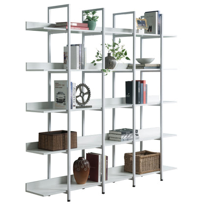 [VIDEO] 5 Tier Bookcase Home Office Open Bookshelf, Vintage Industrial Style Shelf with Metal Frame, MDF Board