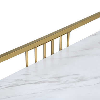 46.5" Writing desk - marble top & gold leg