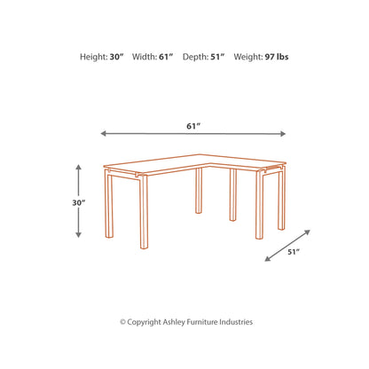 Ashley Contemporary Baraga Home Office L-Desk H410-24