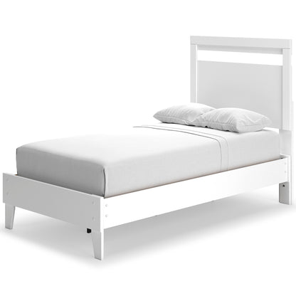 Ashley Flannia White Casual Twin Panel Bed EB3477B3