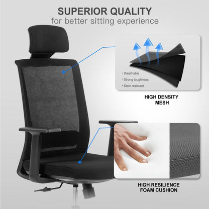 Vanbow.Height adjustable/pressure resistant/breathable office net chair