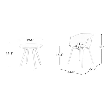 Parnasia 3-piece Conversation Set Patio Seating Group