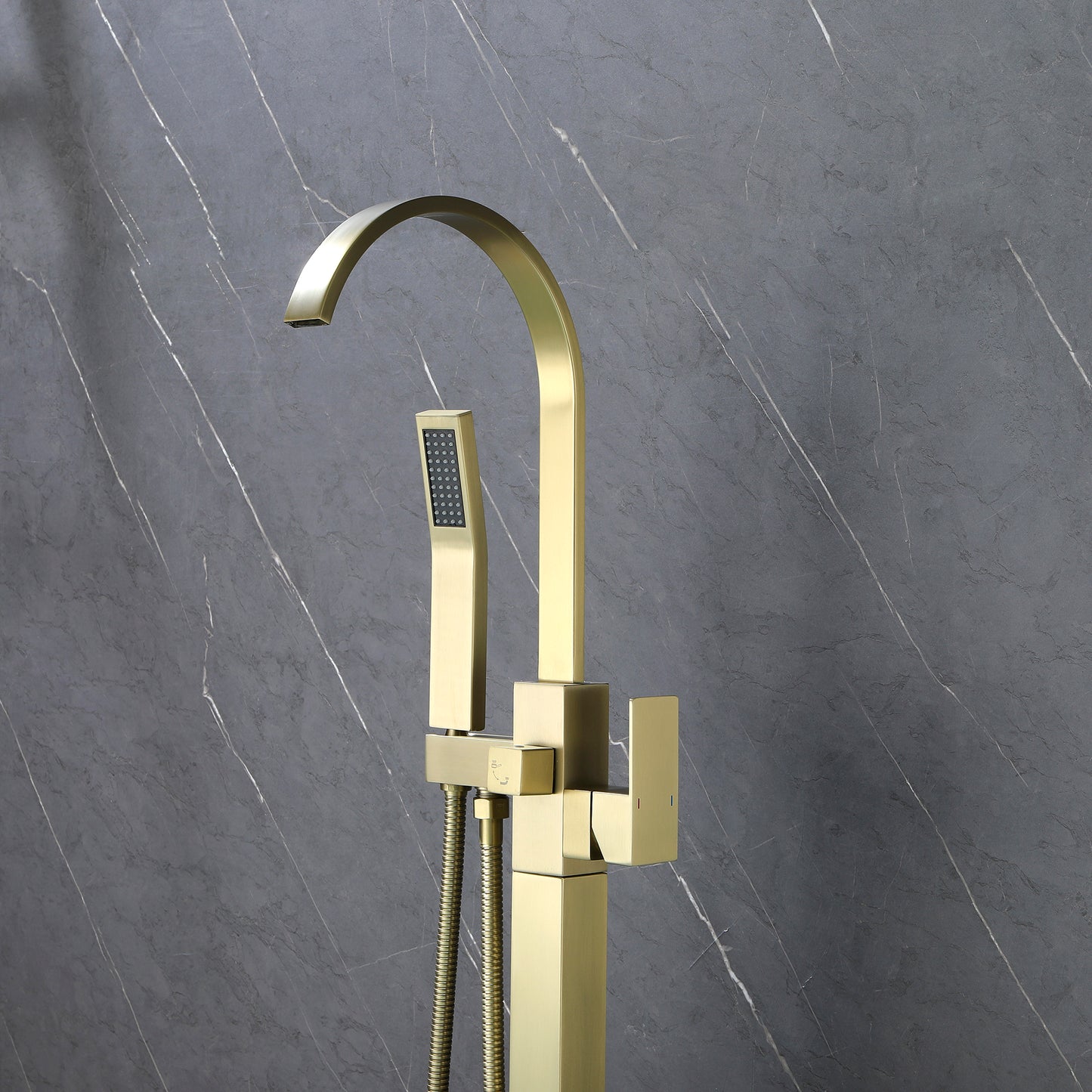 Single Handle Floor Mounted Clawfoot Tub Faucet with Hand shower